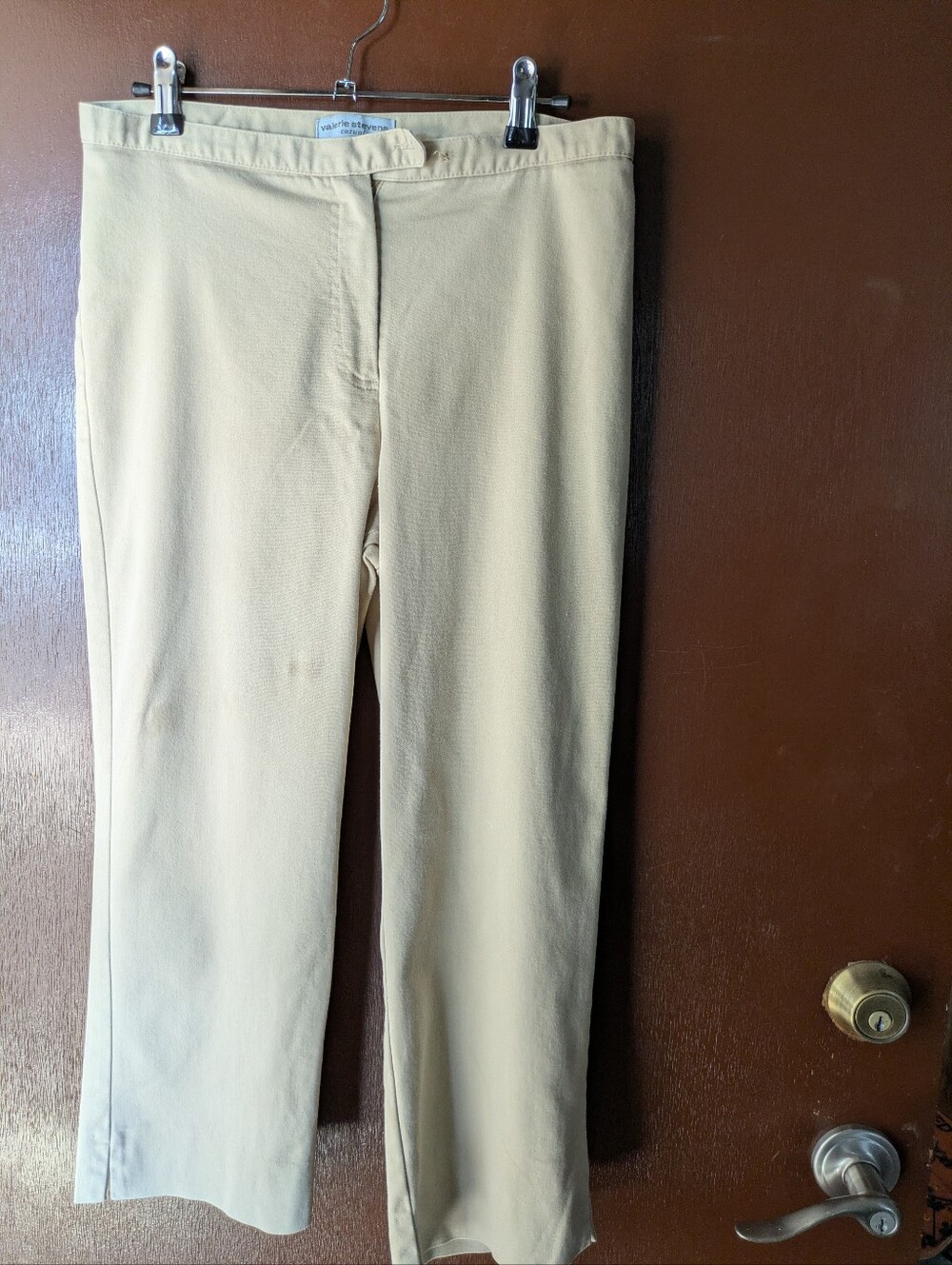 Valerie Stevens Light Beige Straight Leg Capri Pants Size 8